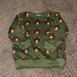 Green Bear Print Kids Sweatshirt